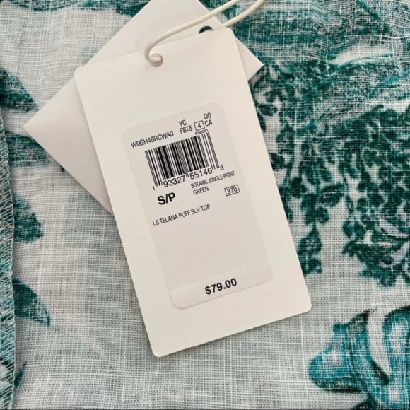 Guess Telana 100% Linen Jungle Print Top Small NWT - Picture 8 of 9